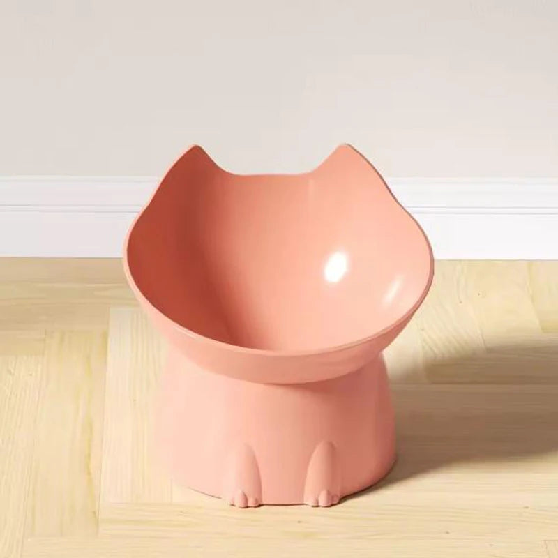 New cat bowl with long ears and high feet bowl with cat and dog neck protection and anti-overturning plastic raised pet bowl