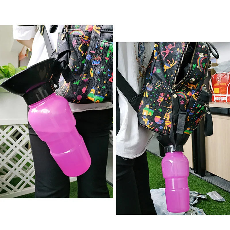 500ml Outdoor Portable Pet Dog Water Bottle Extrusion Large Dog Travel Water Cup Drinking Water Feeder Bowl for Dog Cat