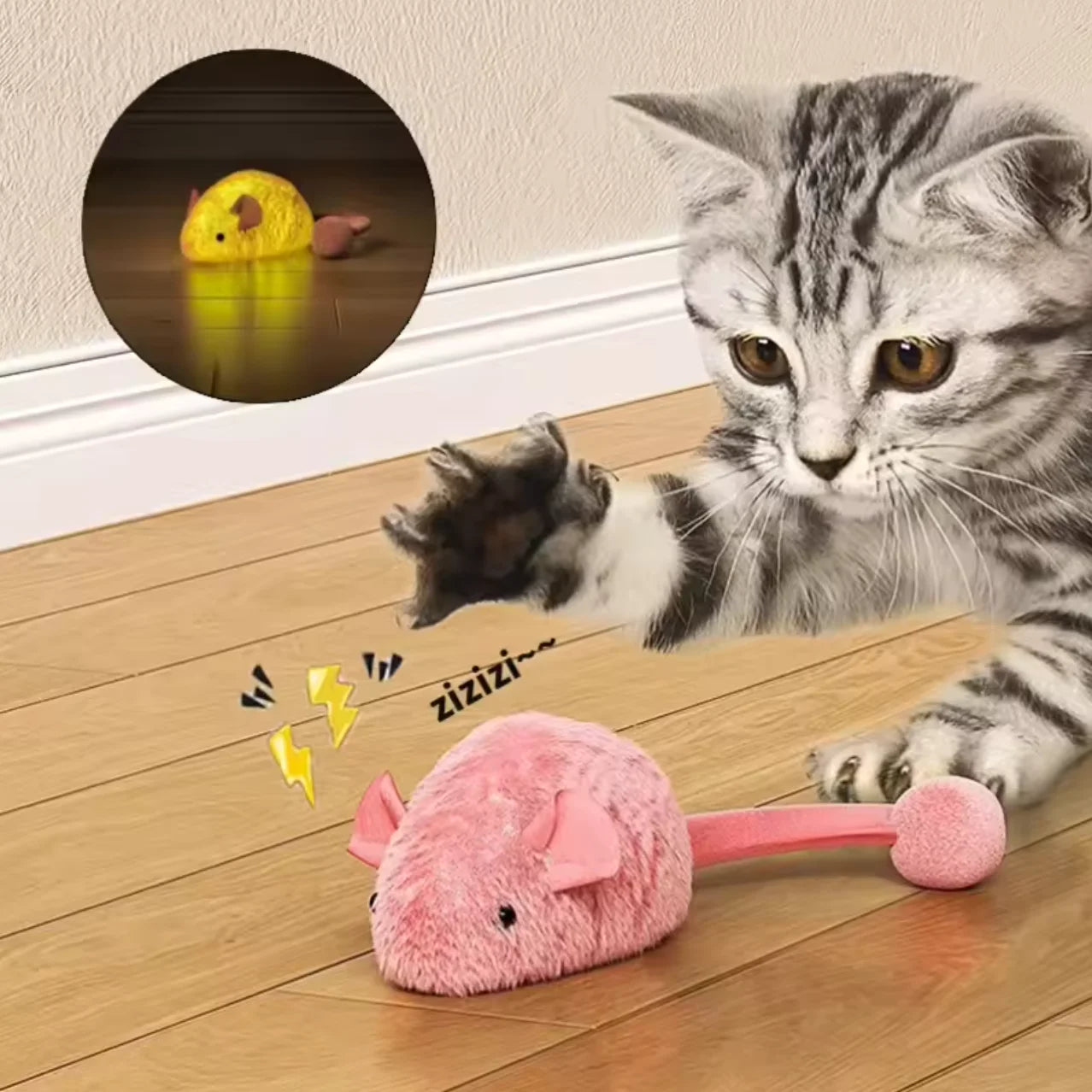 Interactive Plush Mouse Cat Toys Simulation Mice Kitten Self-Playing Plush Toys Indoor Pet Cats Chew Toy