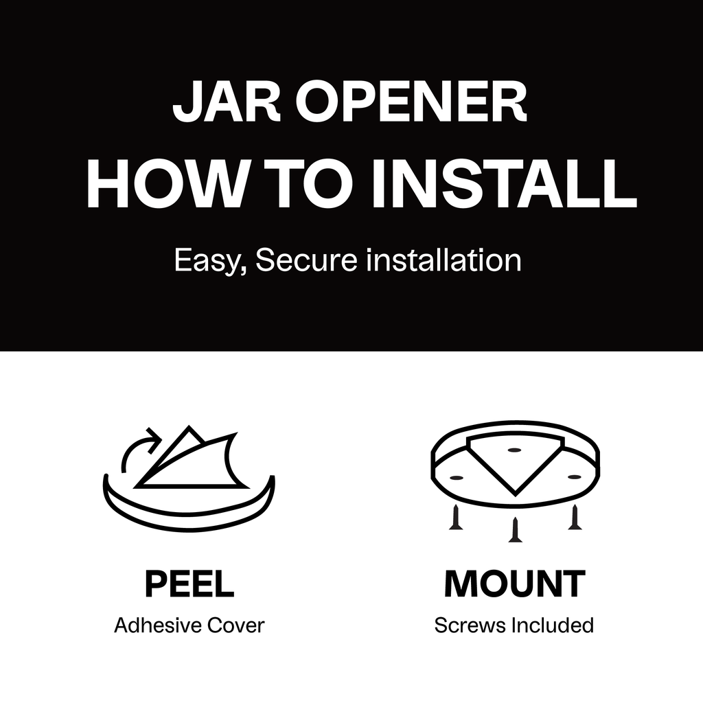 Jar Opener for Seniors – Under Cabinet Bottle & Lid Opener – Easy Grip for Weak Hands & Arthritis Relief